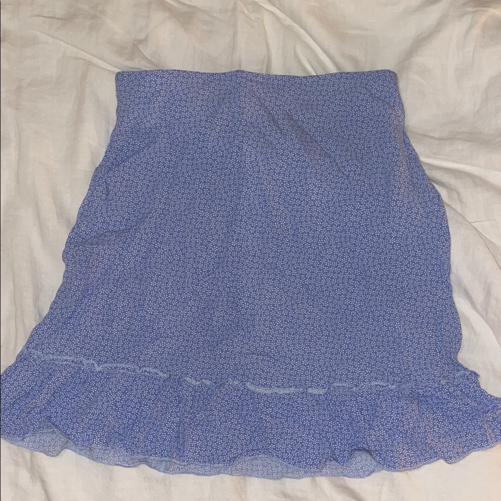 Brandy Melville Blue Patterned Mini Skirt